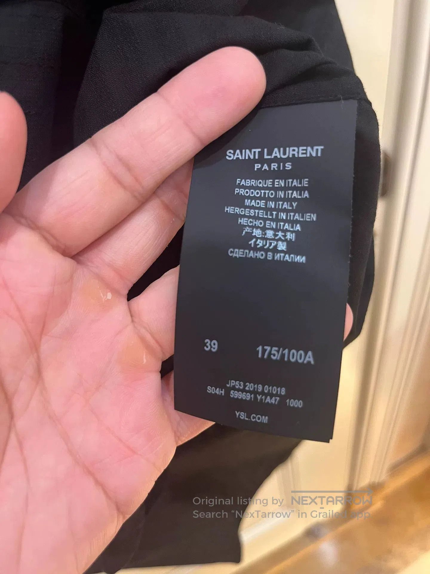 Saint Laurent Paris Saint Laurent YSL Black Striped Military Shirt. Size US M / EU 48-50 / 2 - 6 Thumbnail