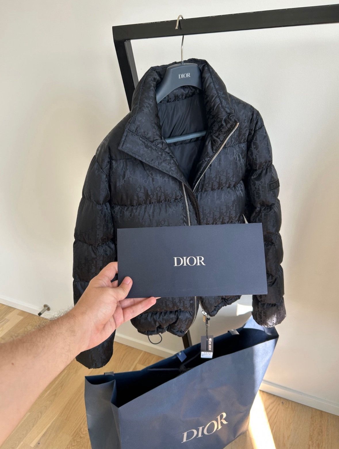 Dior Dior Oblique Down Jacket Black Nylon Jacquard Size US M / EU 48-50 / 2 - 1 Thumbnail