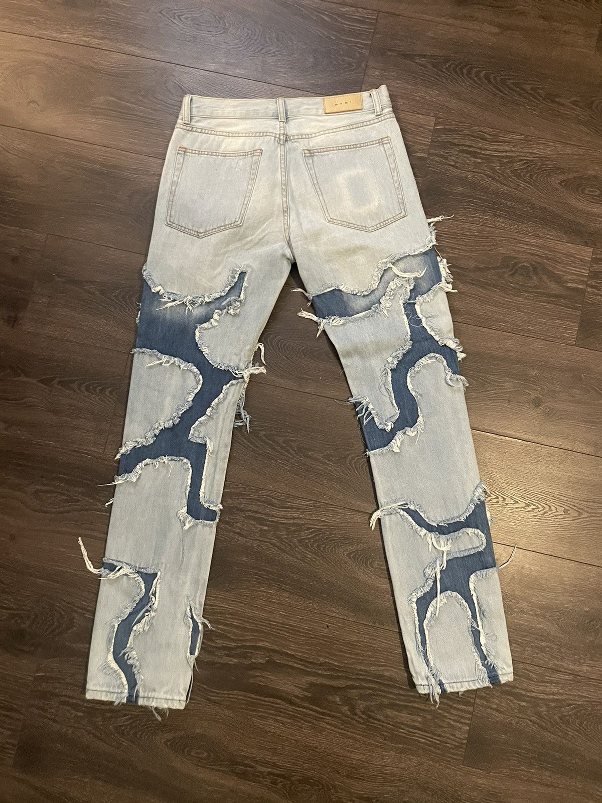 Japanese Brand × MNML D423 Cracked Straight Denim - Blue Size US 31 - 2 Thumbnail