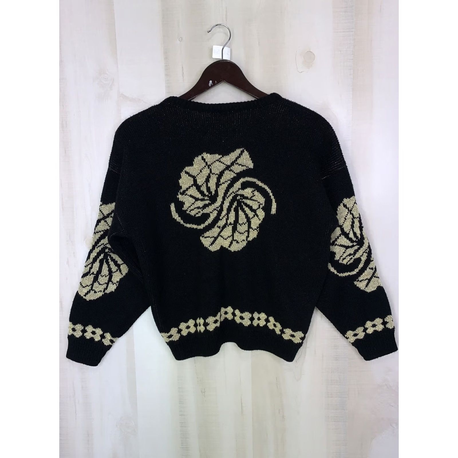 Vintage VINTAGE Le Rouge Sweater Shirt Womens M Black 90s 80s Knit Casual Crew Neck Long Sleeve Pullover Size M / US 6-8 / IT 42-44 - 6 Thumbnail