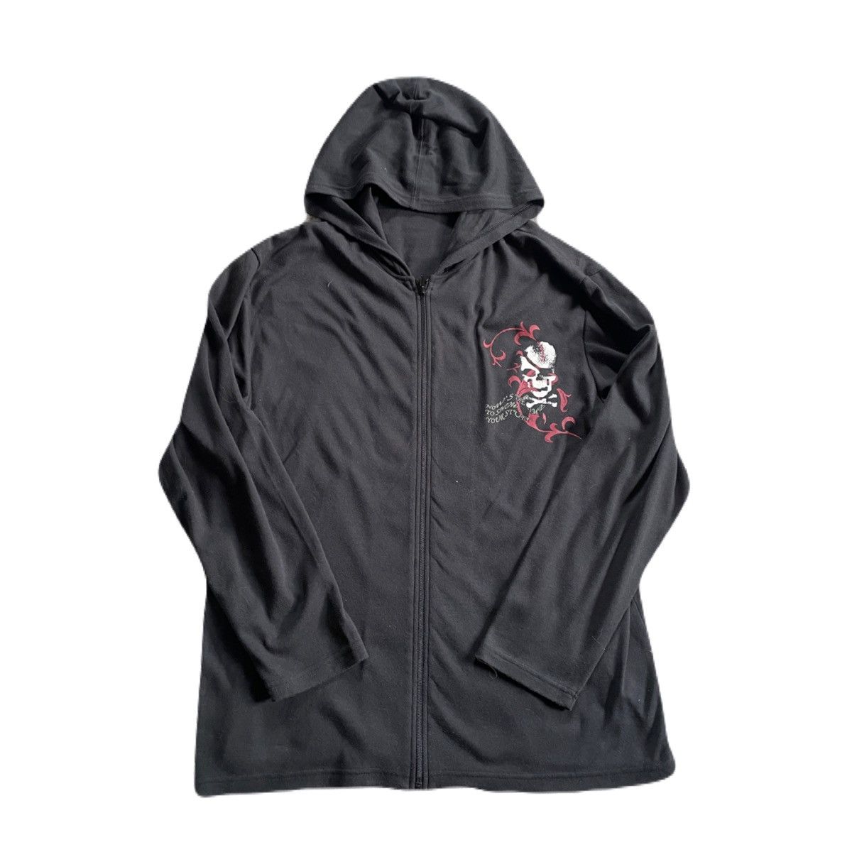 If Six Was Nine 2000s Japanese archive Skull Thorn Poem Zip-Up Hoodie Y2K Size US XL / EU 56 / 4 - 2 Thumbnail