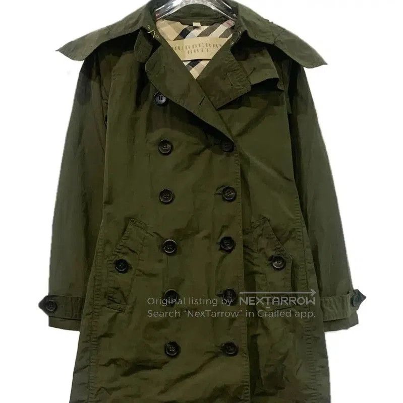 Burberry Burberry Green Polyester Women's Trench Coat. Size S / US 4 / IT 40 - 1 Thumbnail
