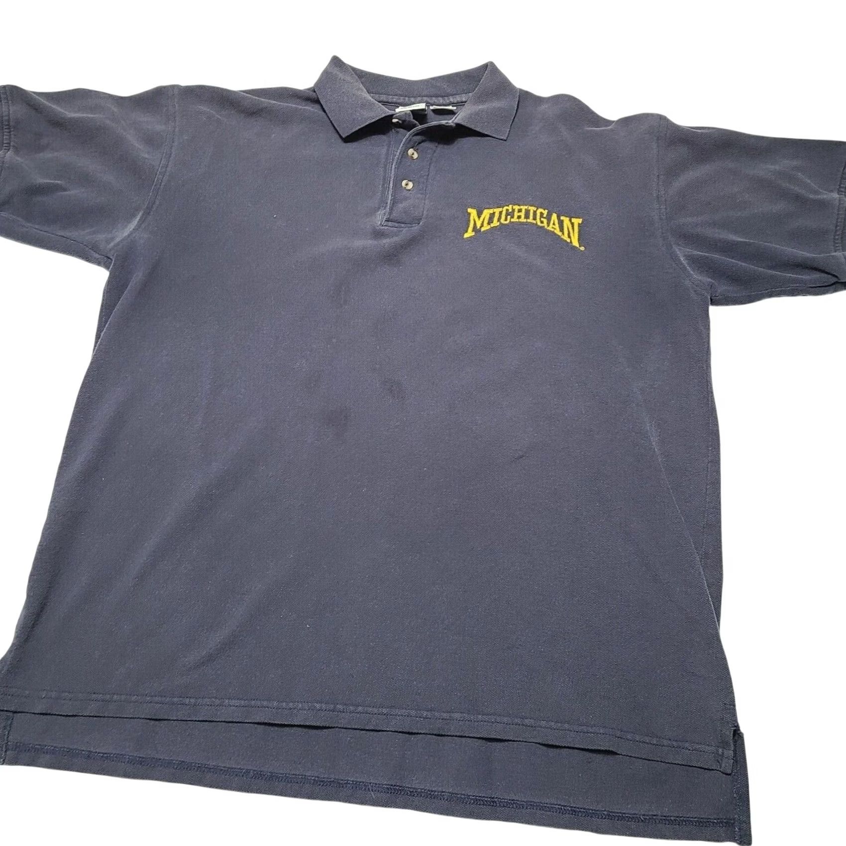 Vintage VINTAGE Michigan Wolverines Polo Shirt Men's L Blue Embroidered 90s Logo Wolverine Cotton Short Sleeve Buttoned Size US L / EU 52-54 / 3 - 2 Thumbnail