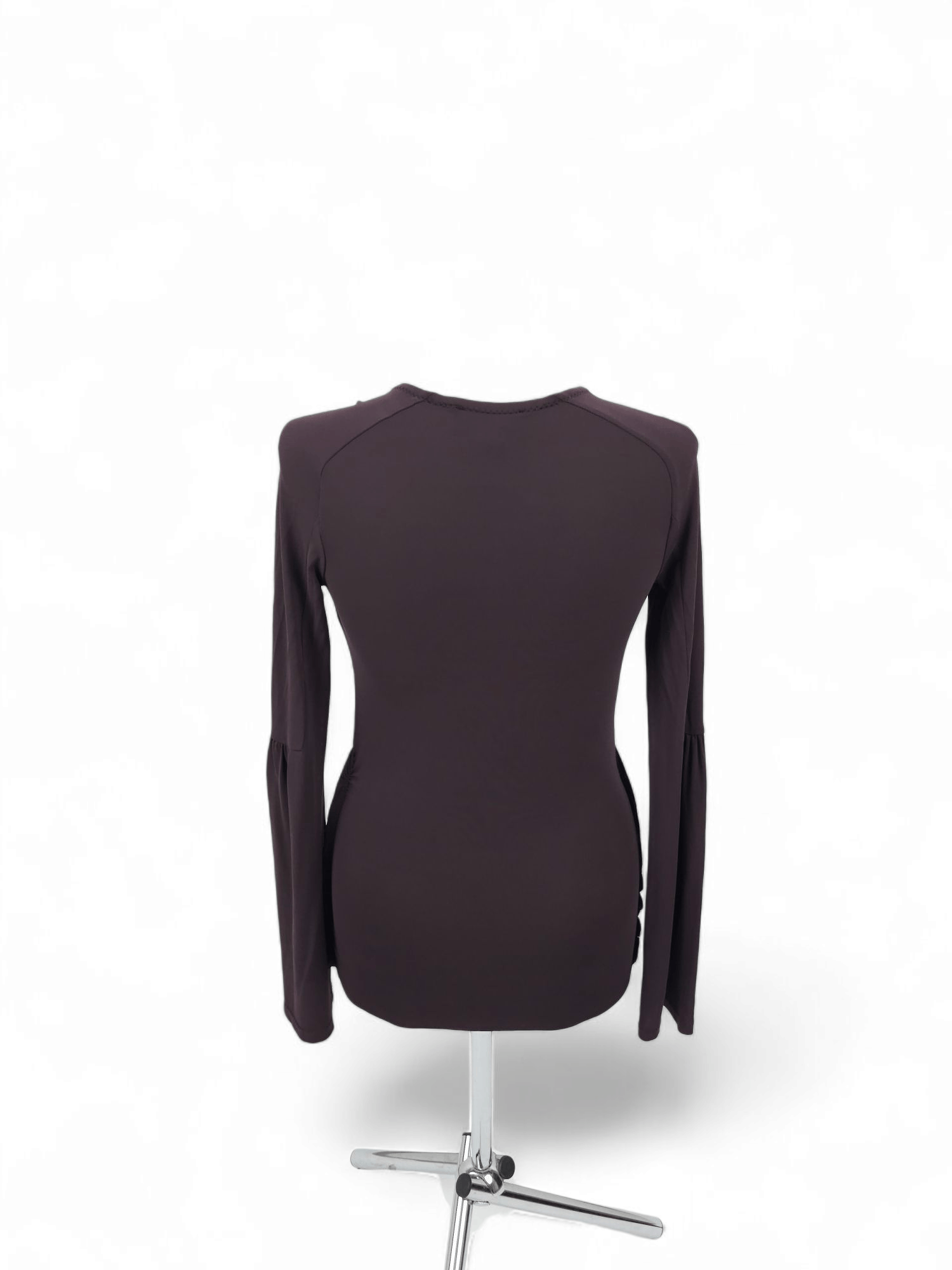 Patrizia Pepe 💎 Patrizia Pepe Purple V-neck Top Blouse Violet Dark Size S / US 4 / IT 40 - 4 Thumbnail