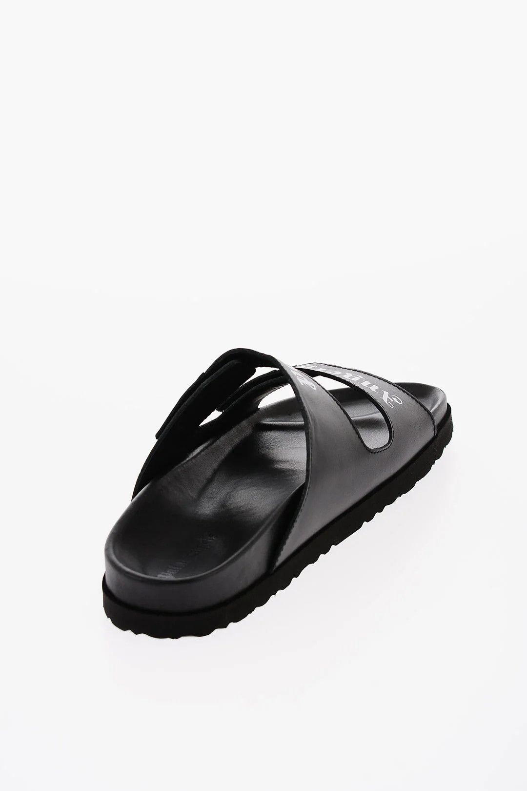 Palm Angels og1mm0326 Leather Sliders in Black Size US 5 / IT 35 - 3 Thumbnail