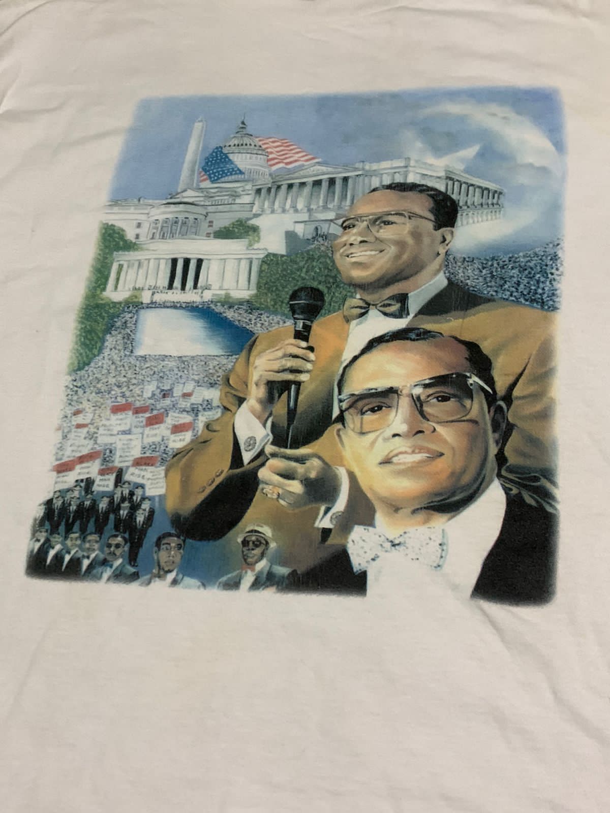 Band Tees × Rap Tees × Vintage Vintage 90s One Million March Malcolm X Tee Size US XL / EU 56 / 4 - 4 Thumbnail