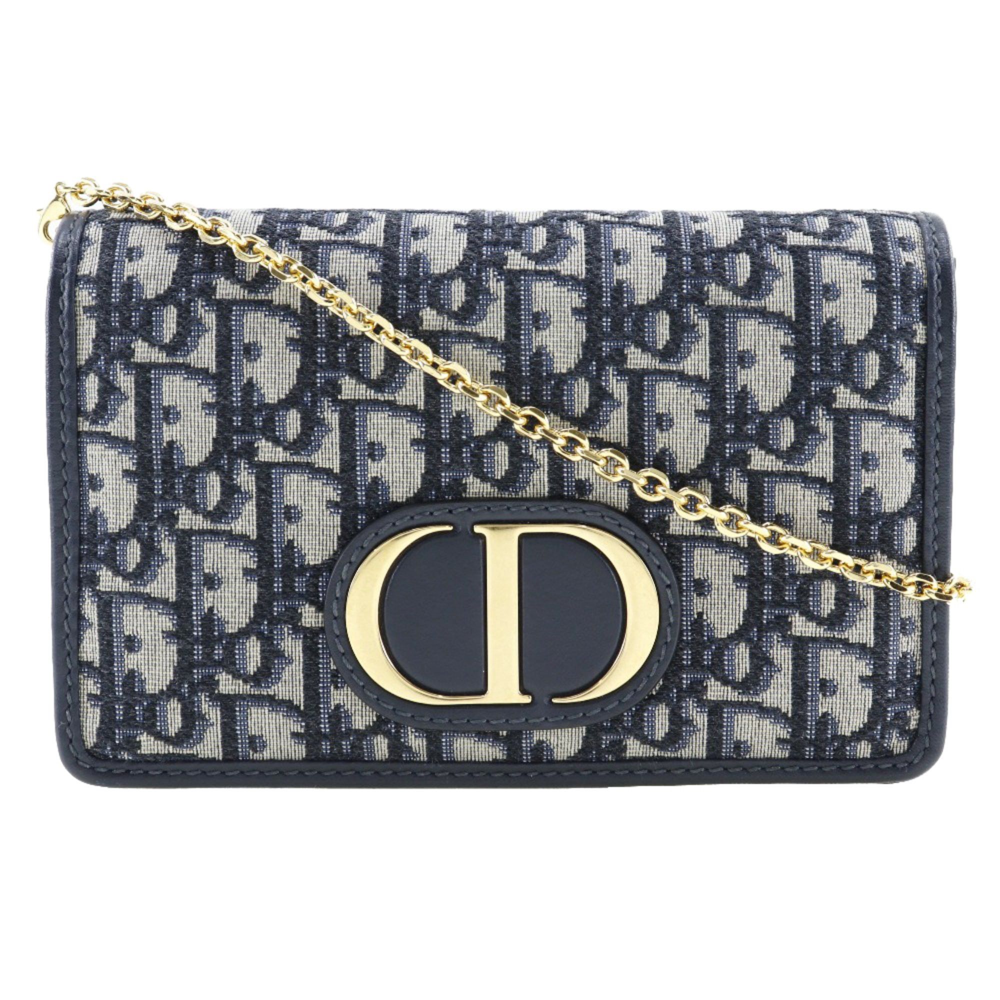 Dior Christian Dior Trotter Oblique Canvas and Leather 2-Way Waist Pouch Shoulder Bag, Made in Italy, Navy Blue, Snap Button closure, Women's Size ONE SIZE - 1 Thumbnail