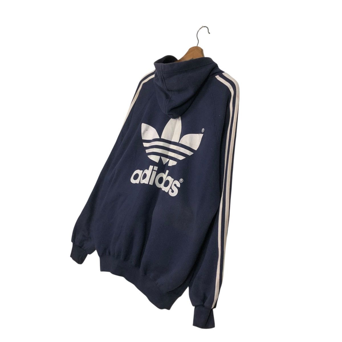 Adidas 🔥VINTAGE ZIPPER HOODIE JACKET ADIDAS BIG LOGO BACK HIT Size US L / EU 52-54 / 3 - 12 Thumbnail