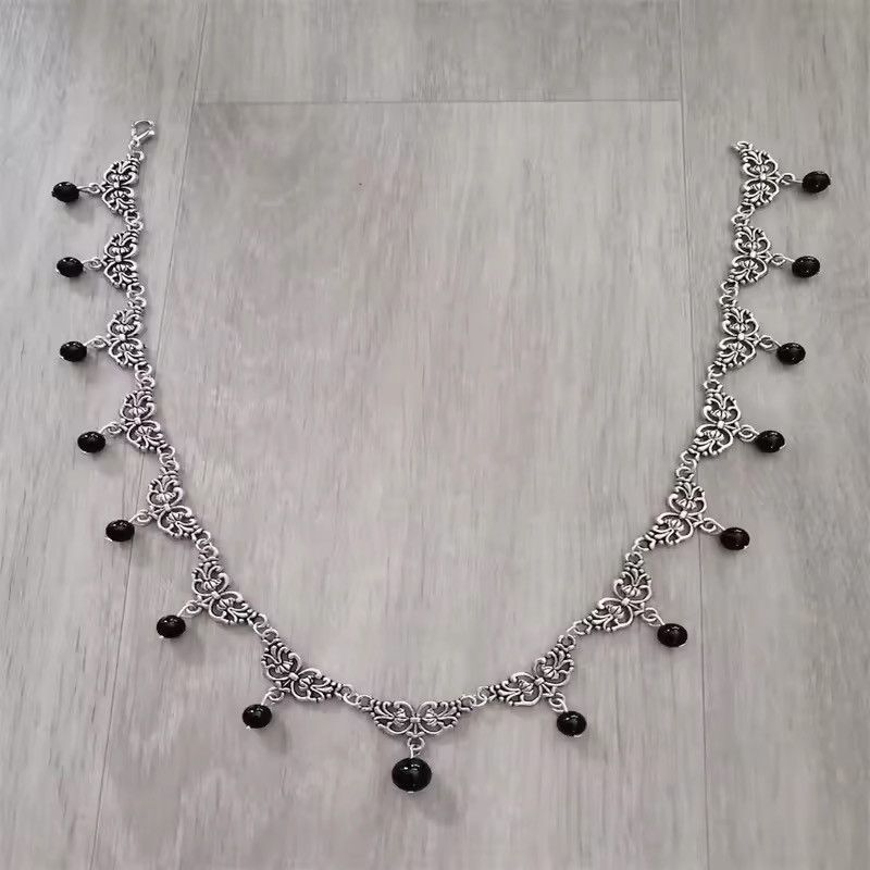 Jewelry Black Goth Onyx Gemstone Necklace Size ONE SIZE - 6 Thumbnail