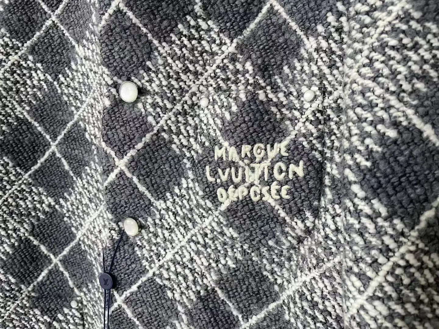 Louis Vuitton Louis Vuitton Gray Diamond Tweed Wool Jacket. Size US L / EU 52-54 / 3 - 2 Thumbnail
