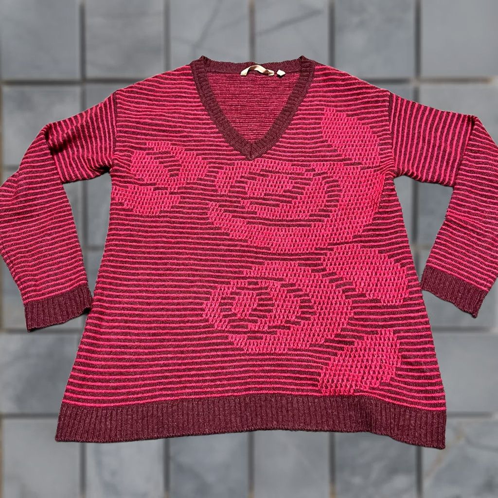 Soft Surroundings SOFT SURROUNDINGS Sweater Womens Small Pink Purple Boxy Wool Alpaca Knit V-Neck Pullover Women S Pink Purple Boxy Wool Alpaca Knit V-Neck Size S / US 4 / IT 40 - 1 Thumbnail