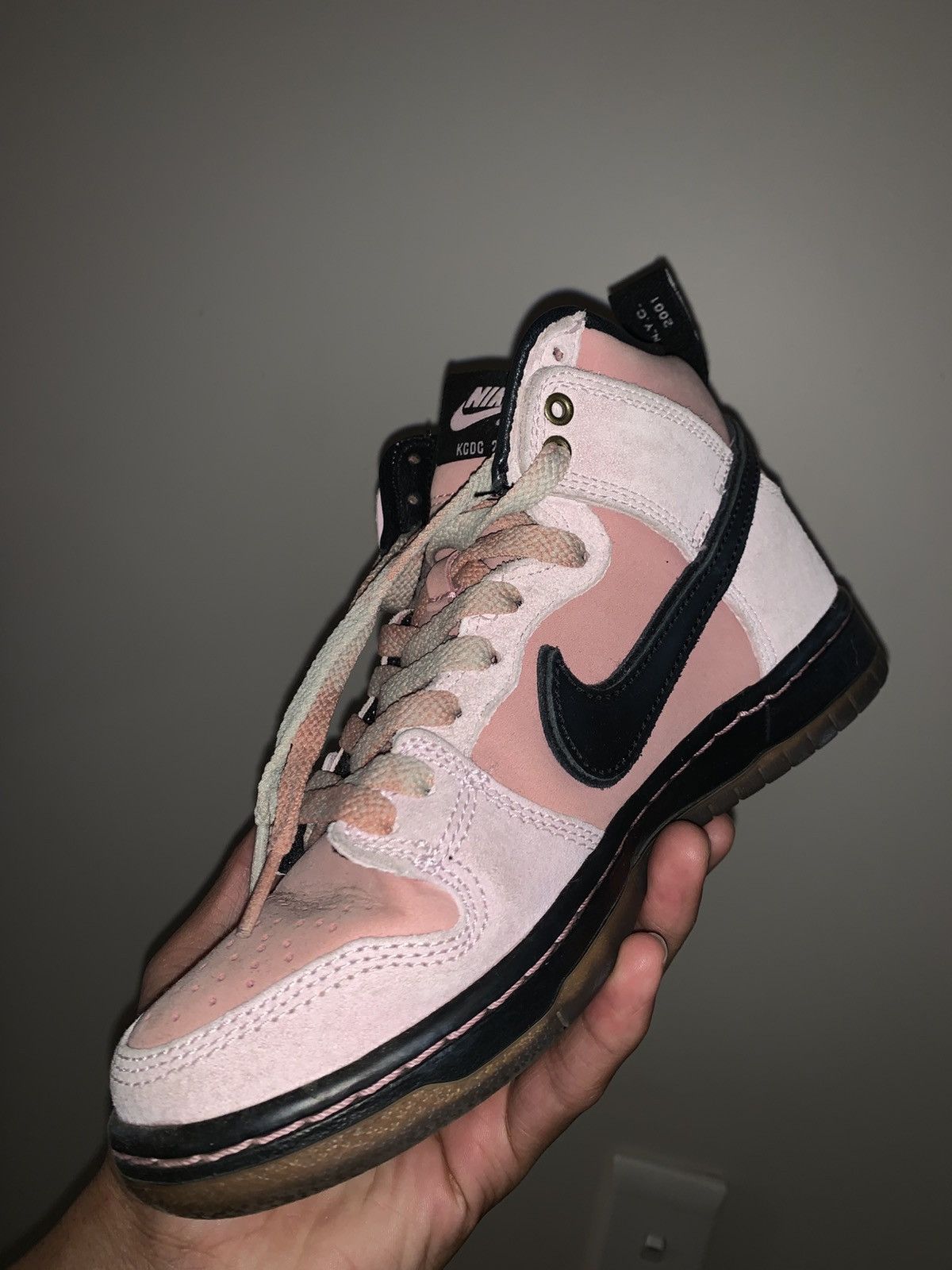 Nike KCDC Brooklyn Skateshop Nike SB Dunk High Pink Black (Men's) Size US 6 / IT 36 - 8 Thumbnail