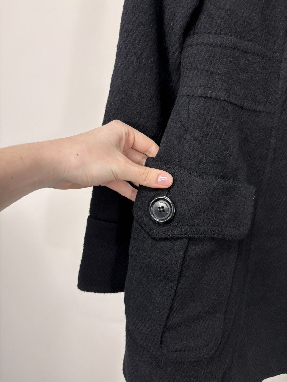 Burberry Burberry Blue Label Black Nova Check Angora Wool Coat Size XS / US 0-2 / IT 36-38 - 10 Thumbnail