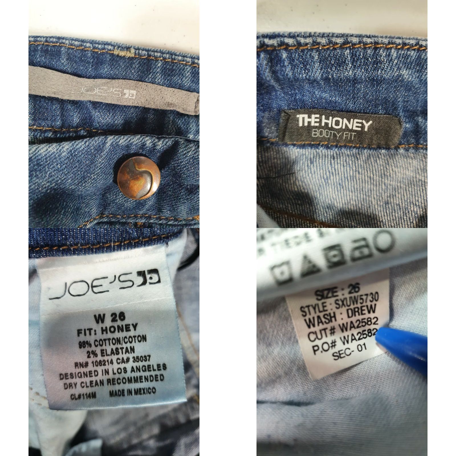 Vintage Joe's Jeans Women 26 Honey Fit Stretch Medium Wash Bootcut Jeans Denim Cotton Spandex 5-Pocket Button Zip Belt Loops Regular Inseam 28 Blue Size 26" / US 2 / IT 38 - 8 Thumbnail