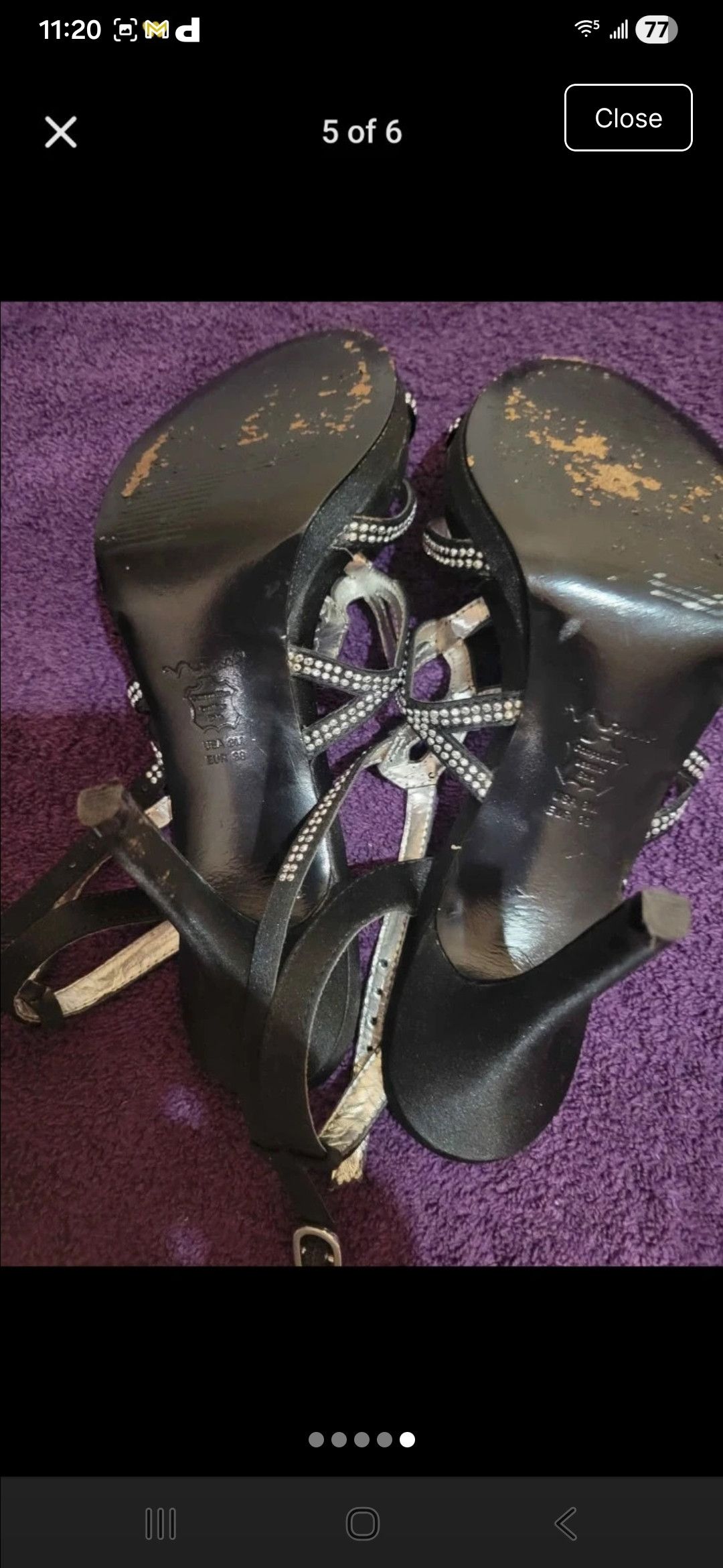Other Nina black high heel sandals with rhinestones size 8 Size US 8 / IT 38 - 5 Thumbnail