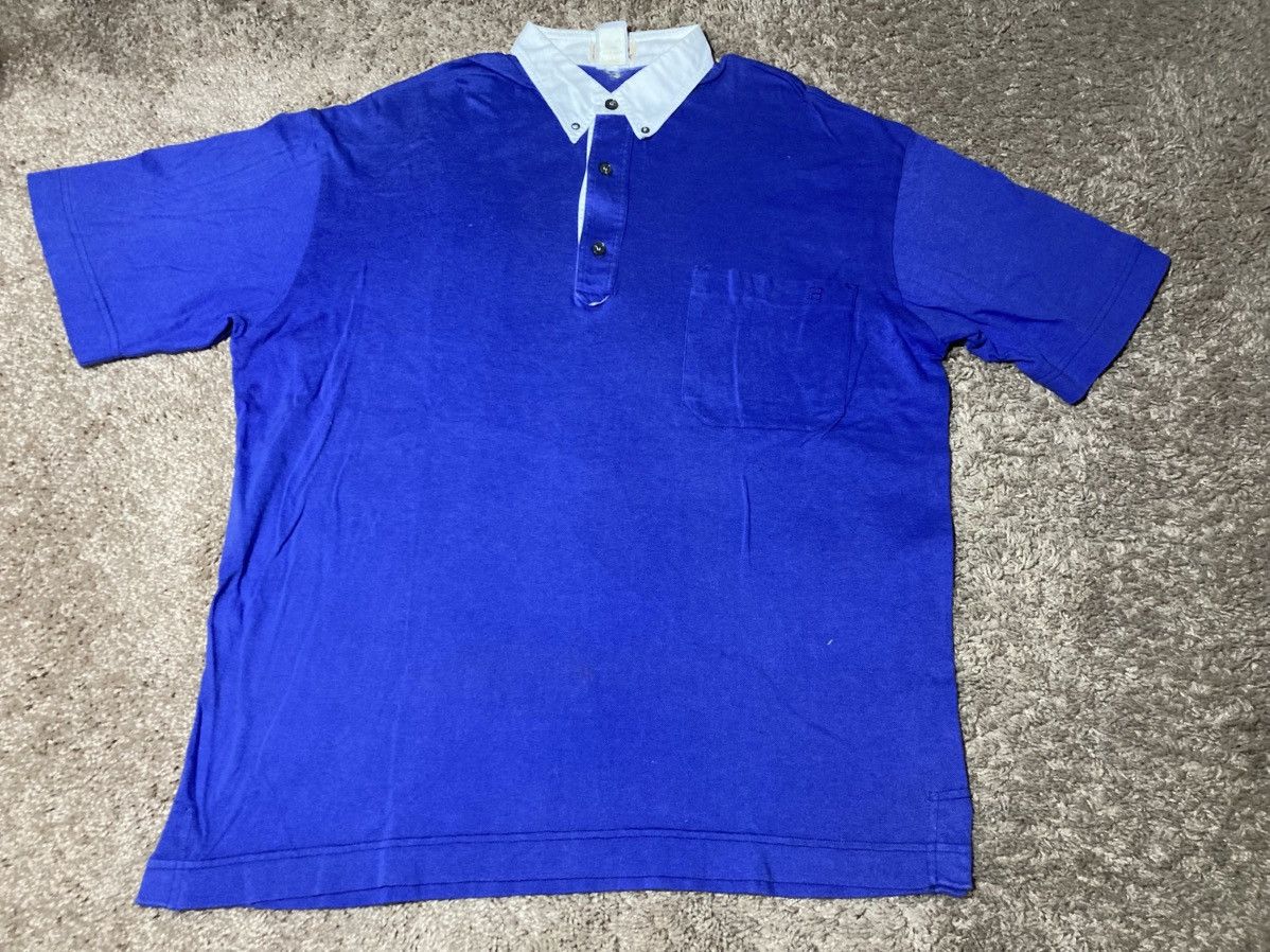 Hermes 90s Hermes Vintage Button Down Polo Beach Blue H Logo 80s Size US M / EU 48-50 / 2 - 2 Thumbnail