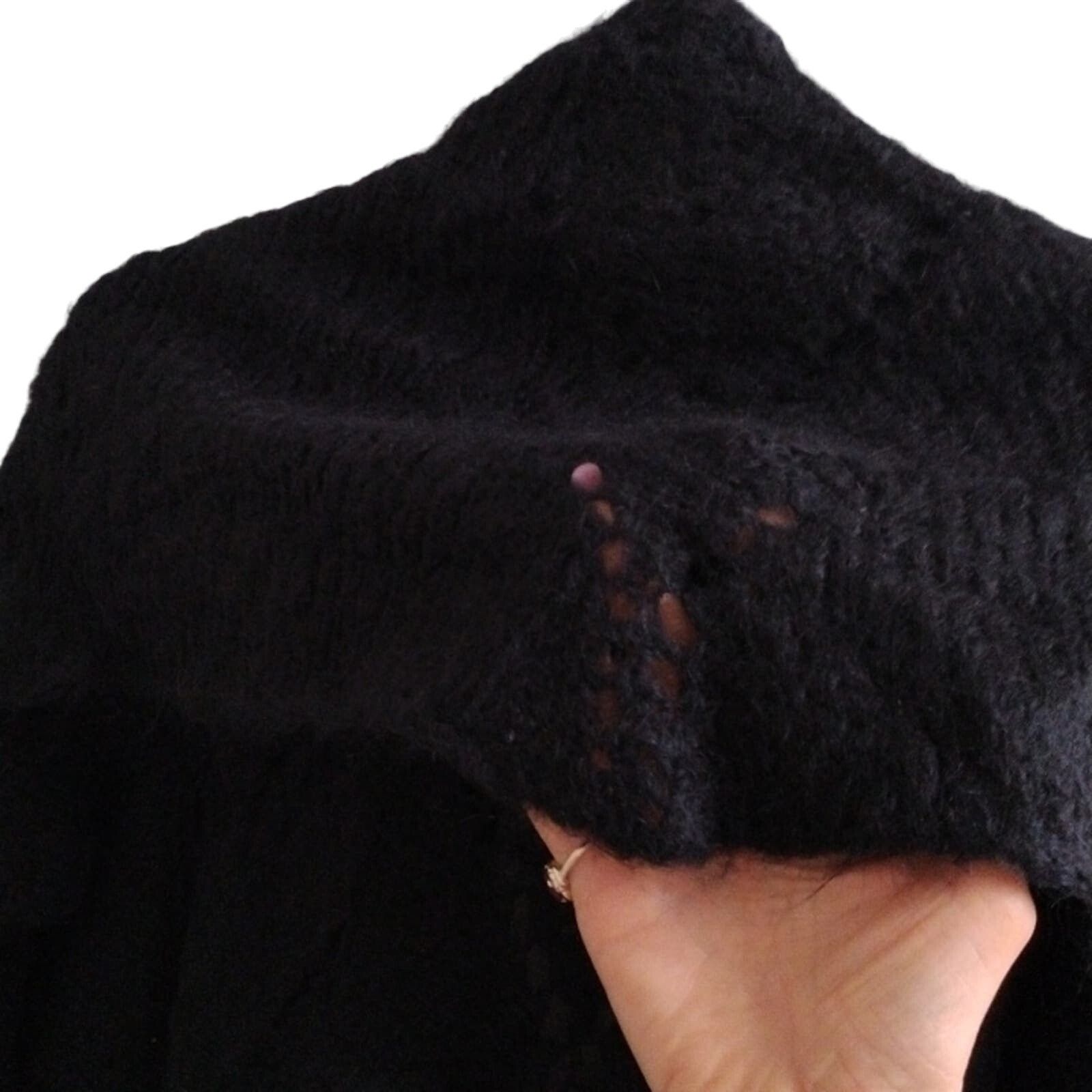 Other Simply Natural PERU SURI WOOL Cardigan Sz L BLACK Bell Boho Size M / US 6-8 / IT 42-44 - 5 Thumbnail