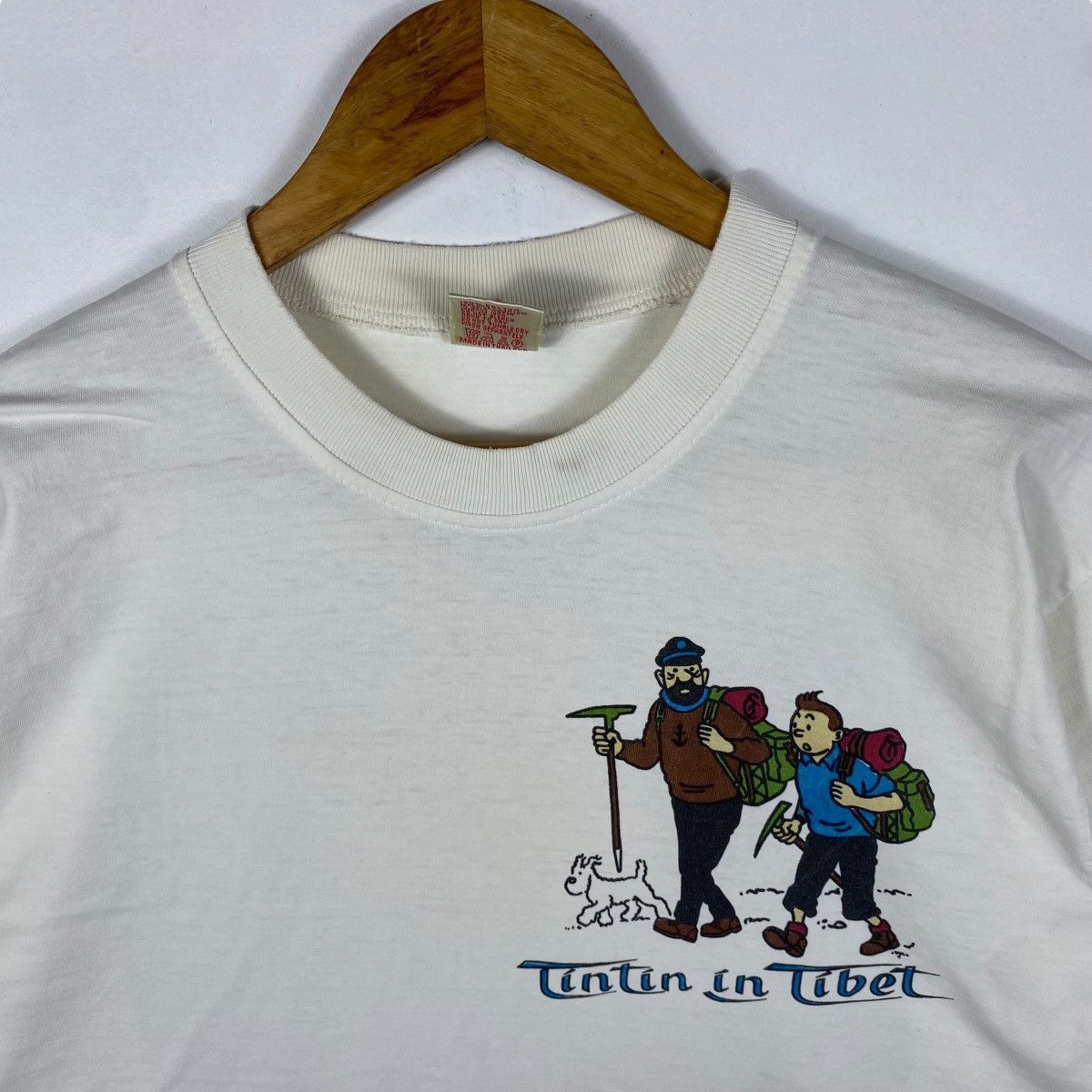 Other Vintage 90's TINTIN IN TIBET Cartoon Graphic Distressed Tee Size US L / EU 52-54 / 3 - 6 Thumbnail