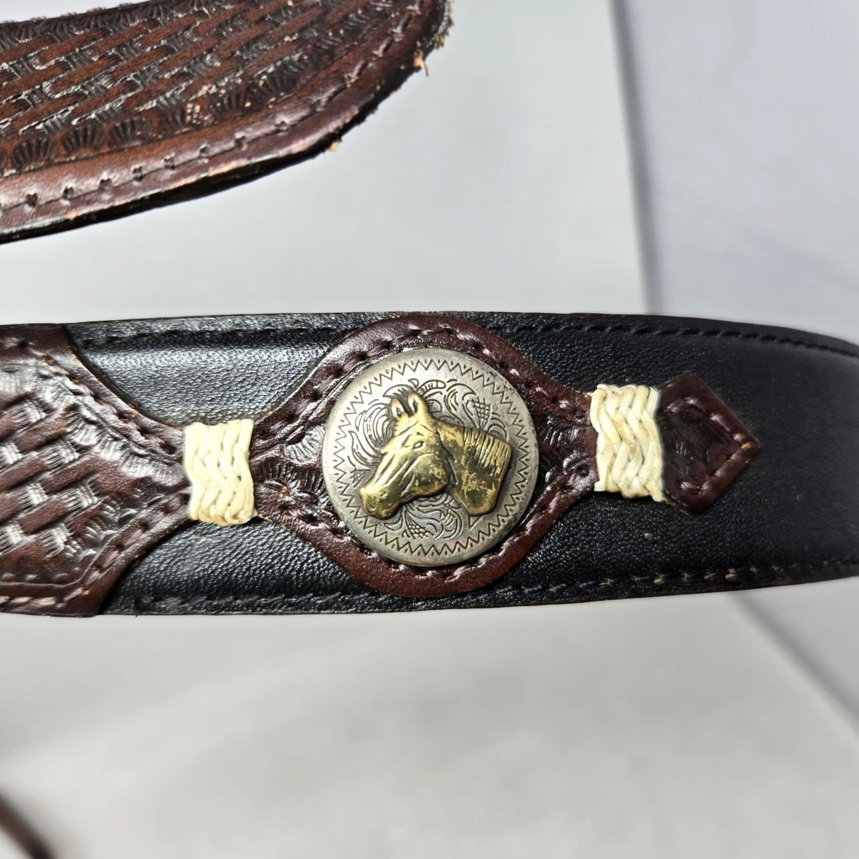 Vintage VINTAGE Jack Daniels Belt Leather Men's 38 Black Western Style Rare Belt Mens Black Leather Western 38 Jack Daniels Vintage Size 38 - 3 Thumbnail