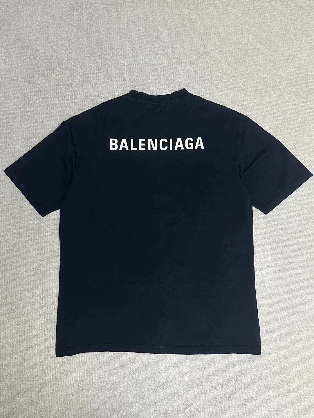 Balenciaga logo washed short sleeves in front and back-2508