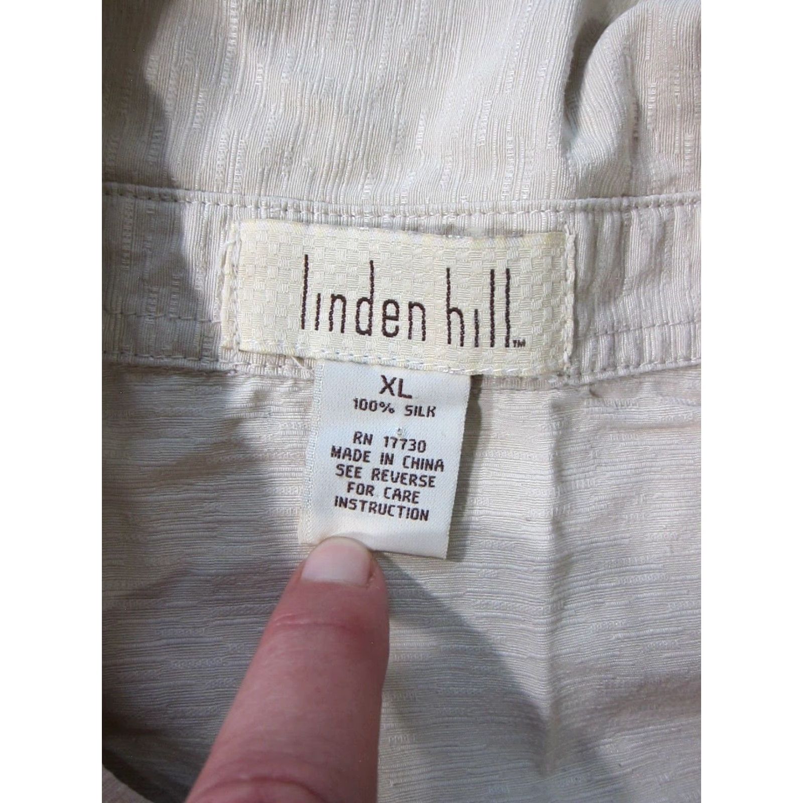 Vintage Linden Hill 100% Silk Beige Brown Button Down Pocket Tunic Blouse Shirt Women XL Size XL / US 12-14 / IT 48-50 - 4 Thumbnail