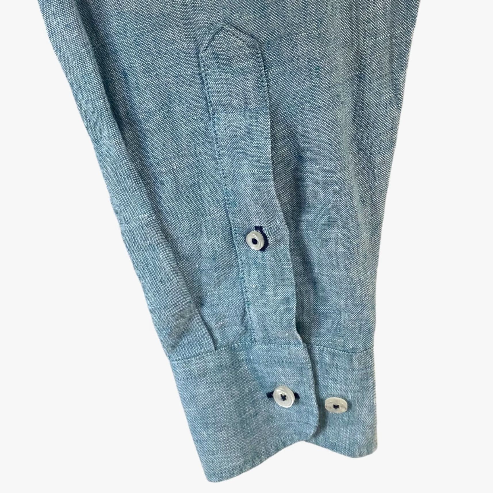 UNTUCKit UNTUCKit Button-Down Linen Shirt Men’s Large Blue Long Sleeve Business Casual Size US L / EU 52-54 / 3 - 7 Thumbnail