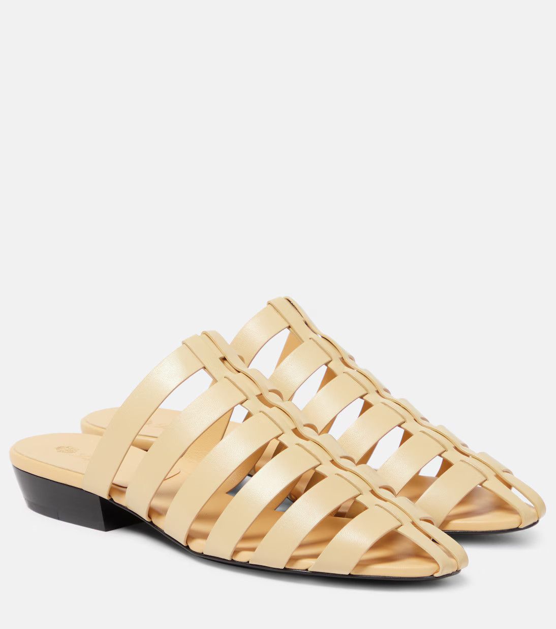 Loro Piana o1srvl11e0225 Kaede Leather Mules in Cream Size US 10 / IT 40 - 1 Thumbnail