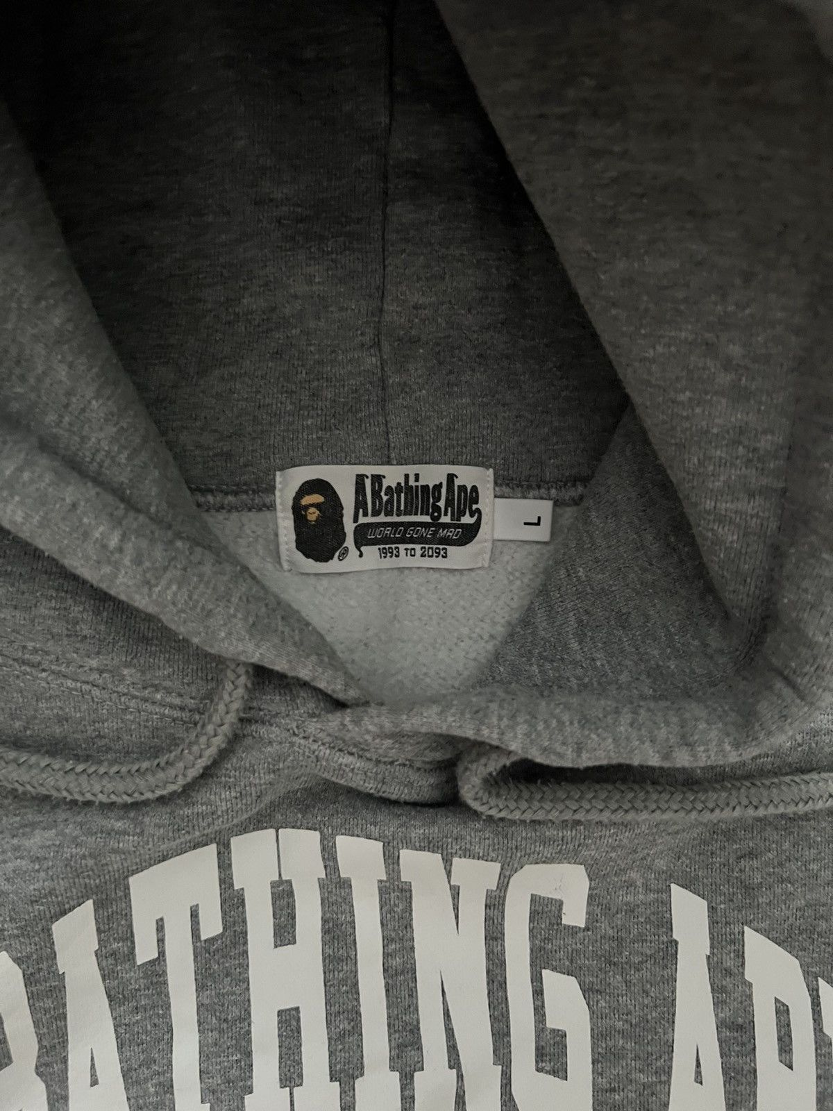 Bape Bape Gray Hoodie Spellout Size US M / EU 48-50 / 2 - 4 Thumbnail