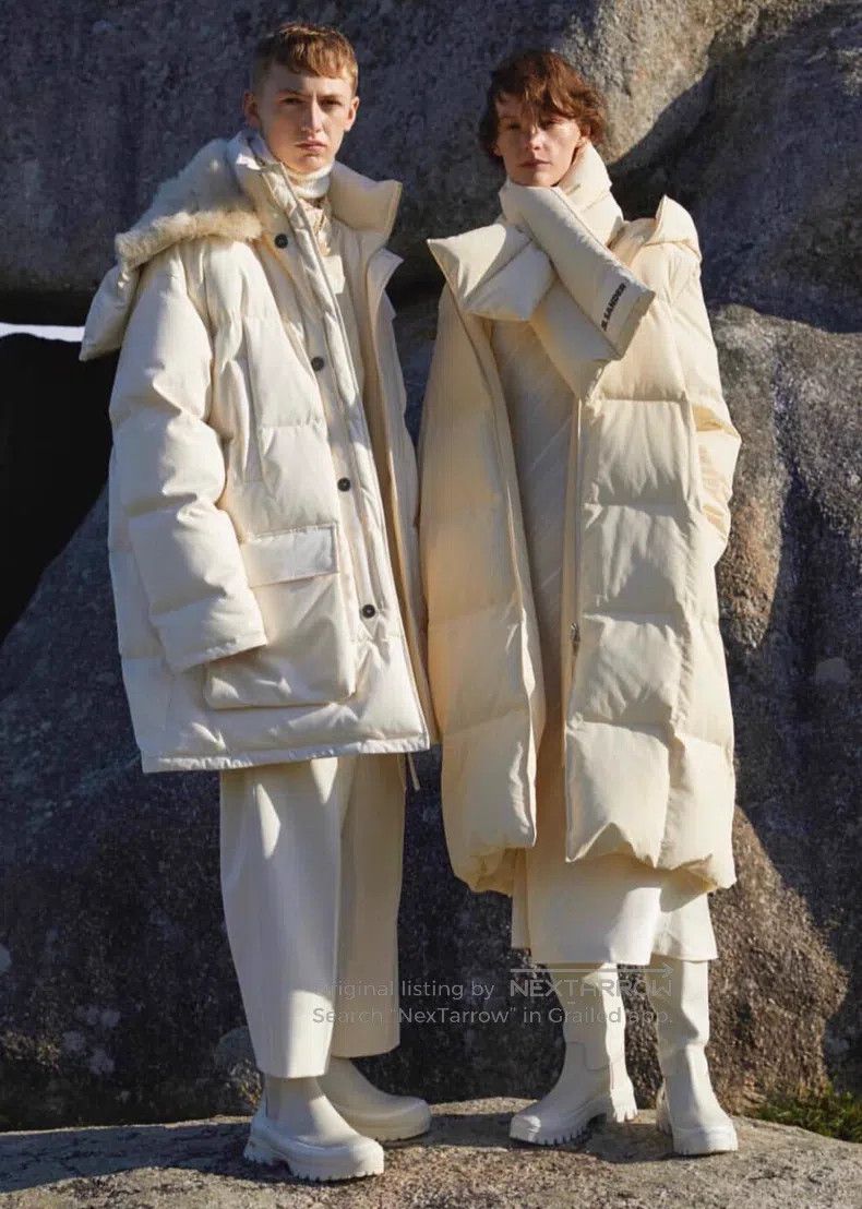 Jil Sander Jil Sander size 36 Cream Windproof Long Down Coat Size S / US 4 / IT 40 - 1 Thumbnail