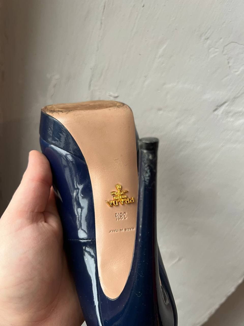 Prada PRADA NAVY PATERN LEATHER PLATFORM HEELS RARE SIZE 38.5 Size US 8.5 / IT 38.5 - 12 Thumbnail