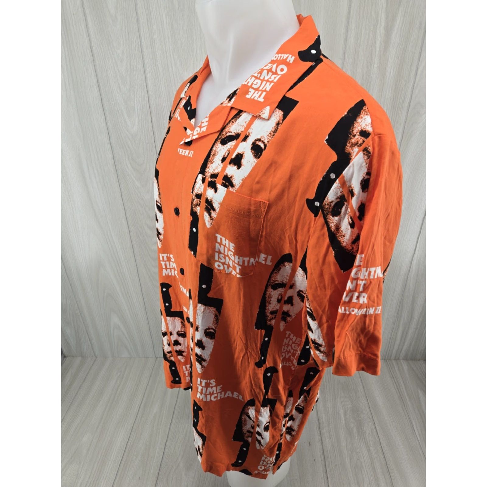 Vintage Halloween 2 Michael Myers Mens Button Up Shirt XL All Over Print Size US XL / EU 56 / 4 - 4 Thumbnail