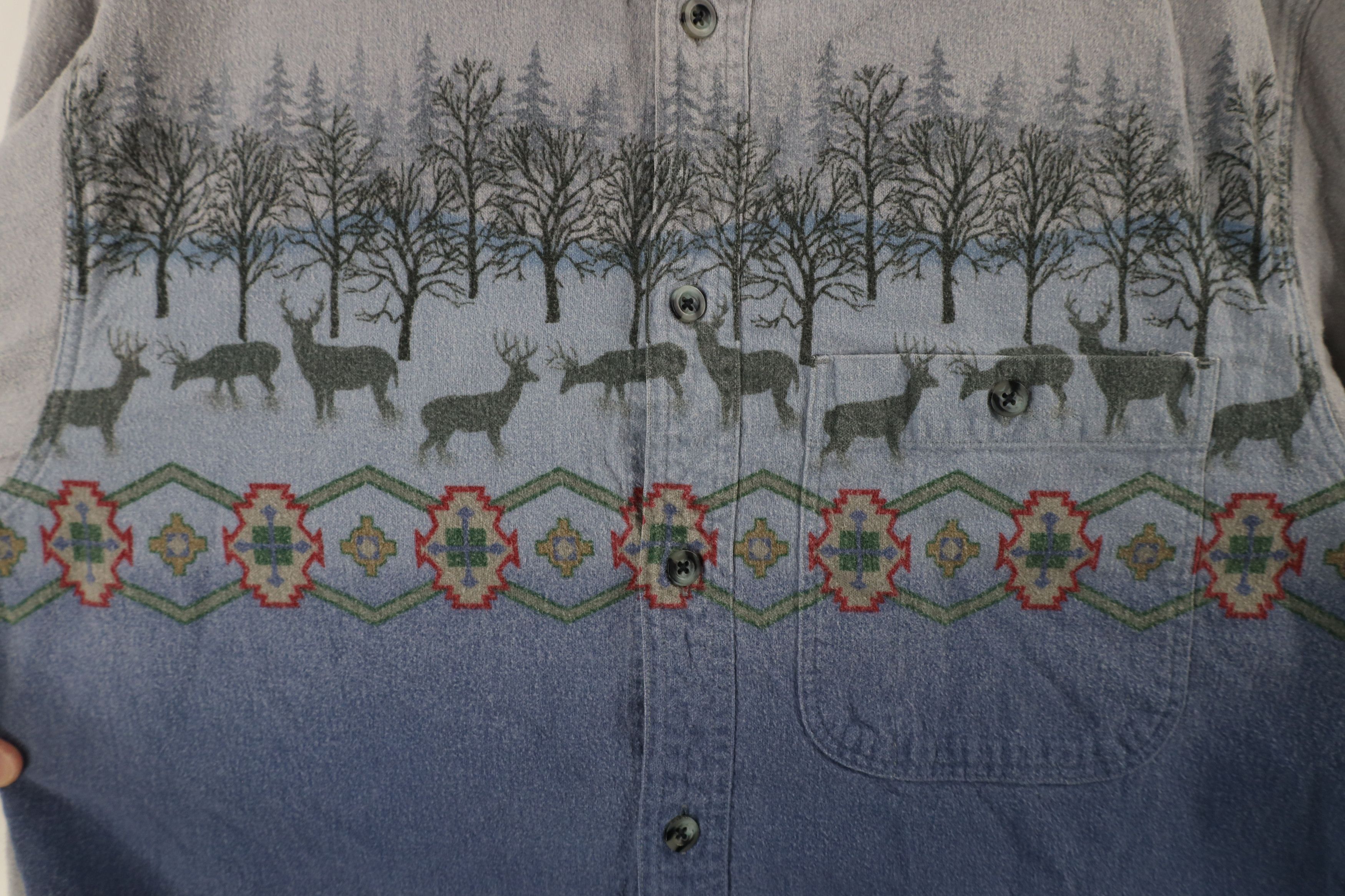 Cabelas × Vintage Vintage 90s Cabelas Over Print Chamois Cloth Button Shirt Size US M / EU 48-50 / 2 - 4 Thumbnail