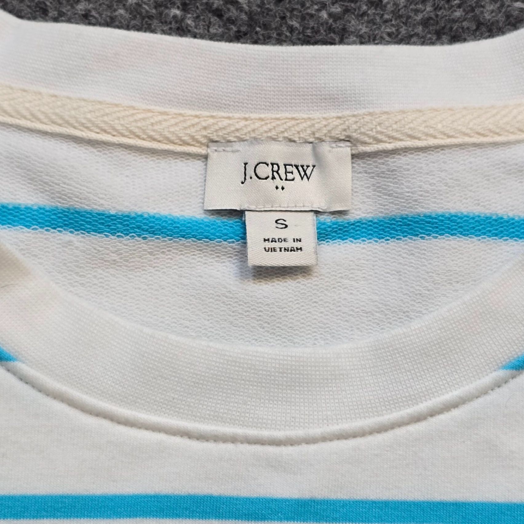 J.Crew J.CREW Sweatshirt Womens Small White Striped Colorblock Knit Top Casual Basic Shirt Pullover Size S / US 4 / IT 40 - 3 Thumbnail