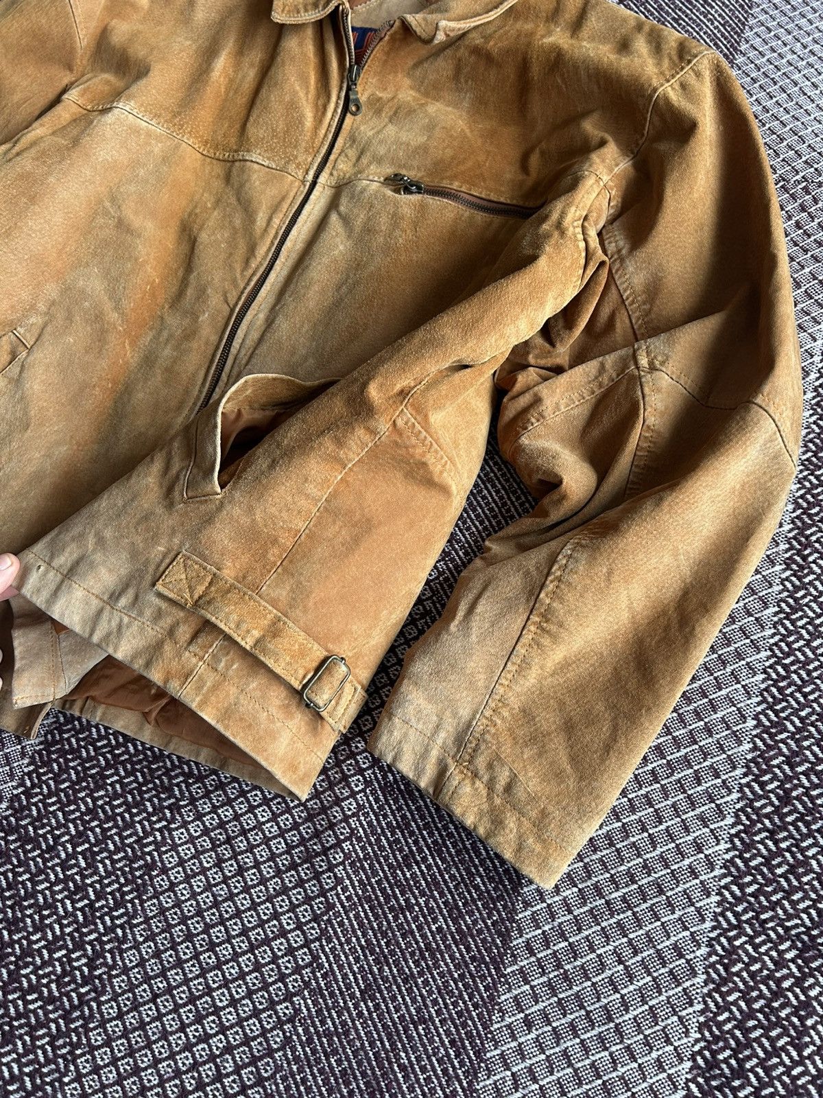 Vintage Vintage Hudson Real Leather Jacket Sun Faded Washed Size L Size US L / EU 52-54 / 3 - 4 Thumbnail