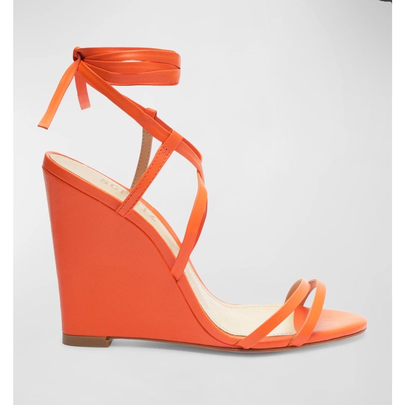 SCHUTZ Schutz Leather Heeled Sandals Deonne flame orange sz 7 Size US 7 / IT 37 - 2 Thumbnail