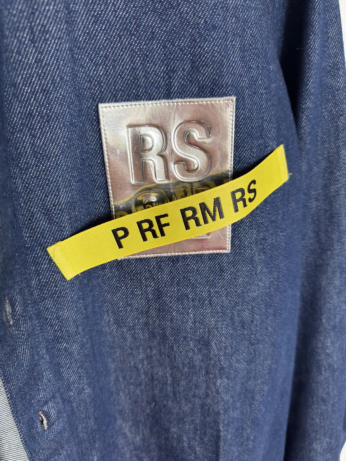 Raf Simons Raf Simons Taped silver leather brand denim shirt size M Size US M / EU 48-50 / 2 - 2 Thumbnail