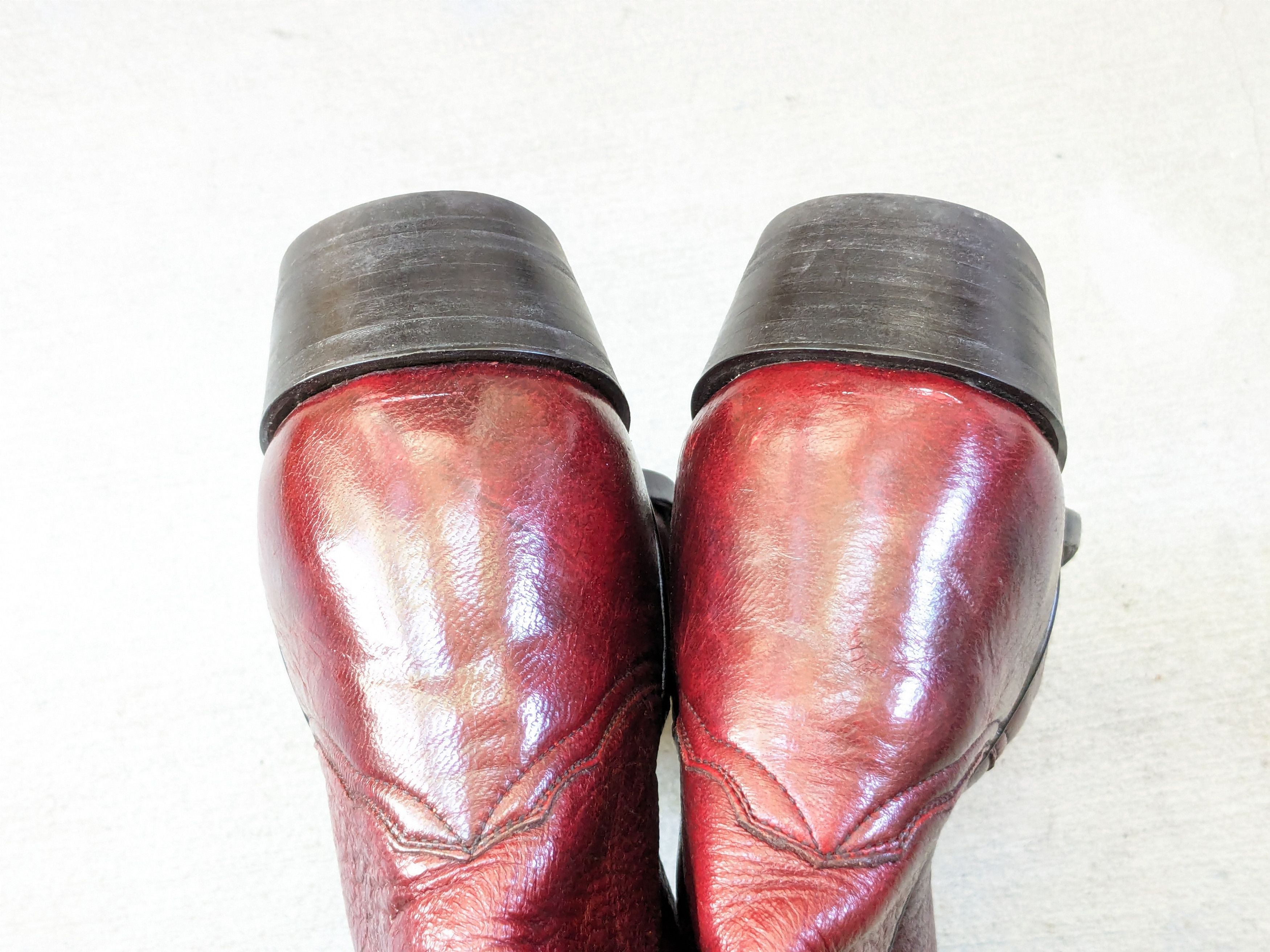 Larry Mahan × Vintage Larry Mahan Cowboy Boots Red 9 E Wide Biker Leather USA Size US 9 / EU 42 - 14 Thumbnail