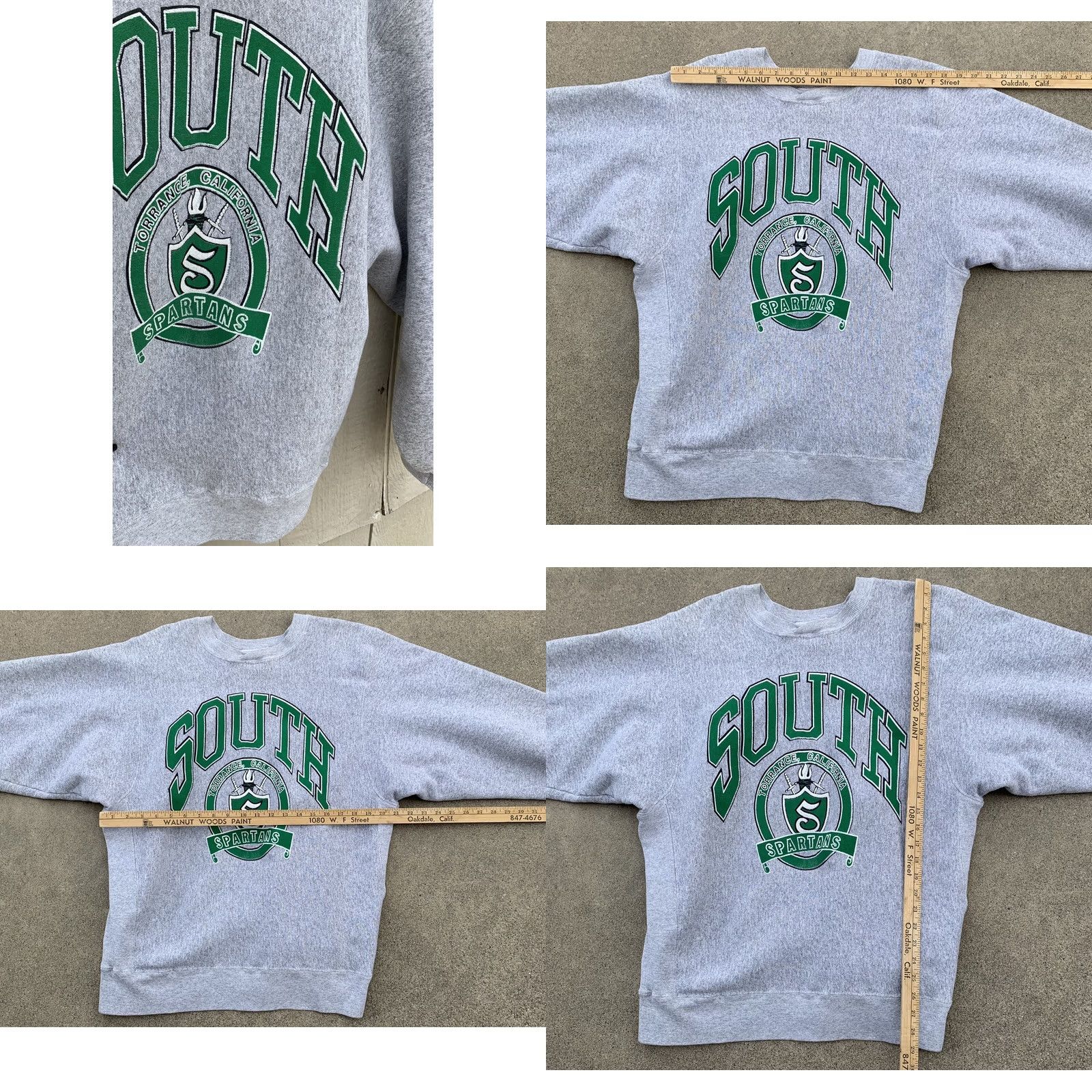 Hanes VINTAGE Hanes Sweatshirt Men L Gray Graphic Print South Spartans Torrance California Made in USA 80s 90s California Themepullover Size US L / EU 52-54 / 3 - 8 Thumbnail