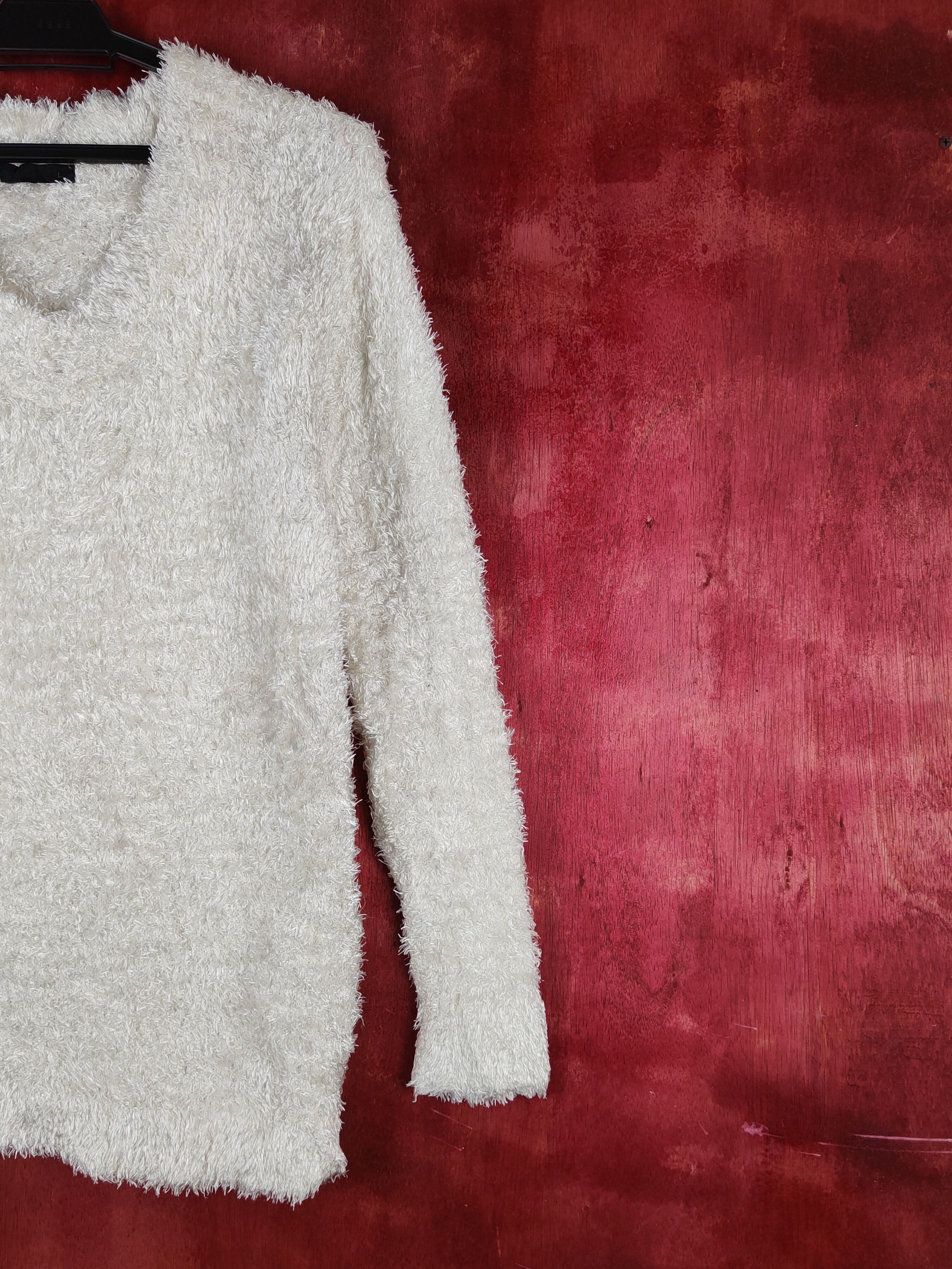 Homespun Knitwear Japanese Brand Ivory Shag Shaggy Fur Mohair Knitwear #S2159 Size M / US 6-8 / IT 42-44 - 5 Thumbnail