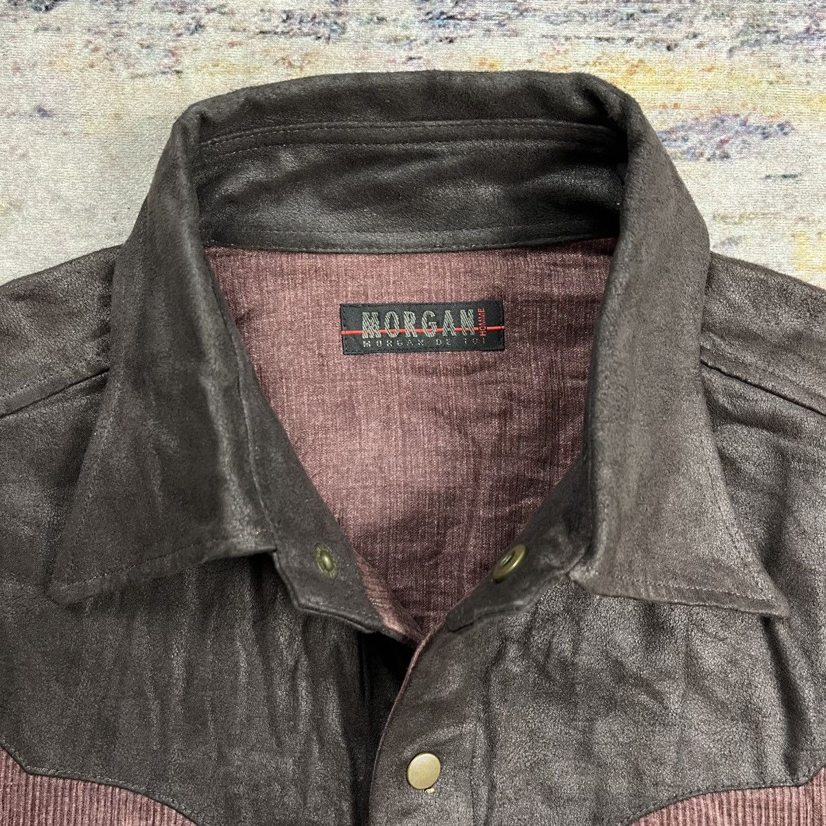 BUFFALO BOBS 2000s Morgan Homme - Lace Western Style Corduroy Mix Leather Size US M / EU 48-50 / 2 - 9 Thumbnail