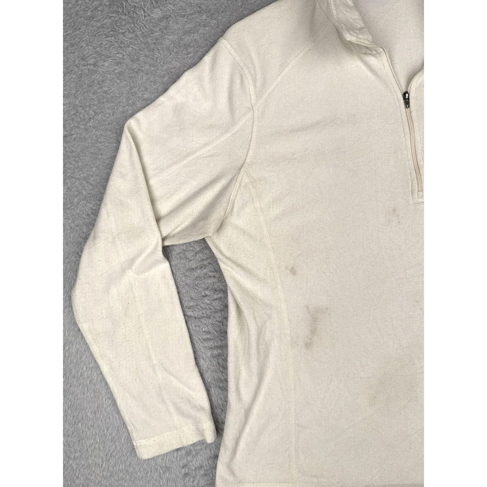 Patagonia Patagonia Sweater Womens XL White 1/4 Zip Mock Neck Fleece Pullover Top Size XL / US 12-14 / IT 48-50 - 3 Thumbnail