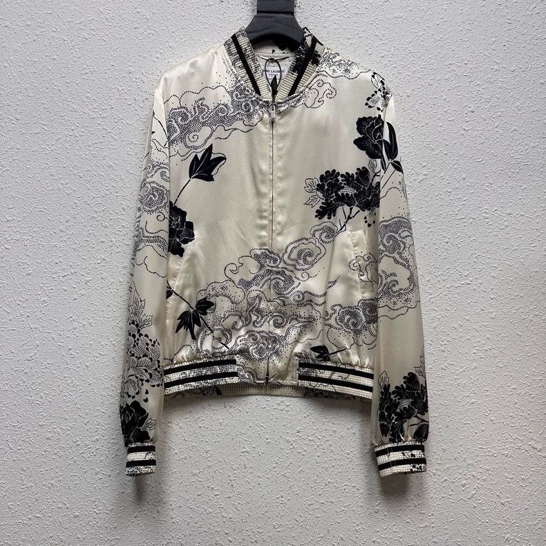 Yves Saint Laurent SAINT LAURENT Chalk-colored auspicious cloud printed silk T Size US M / EU 48-50 / 2 - 1 Thumbnail