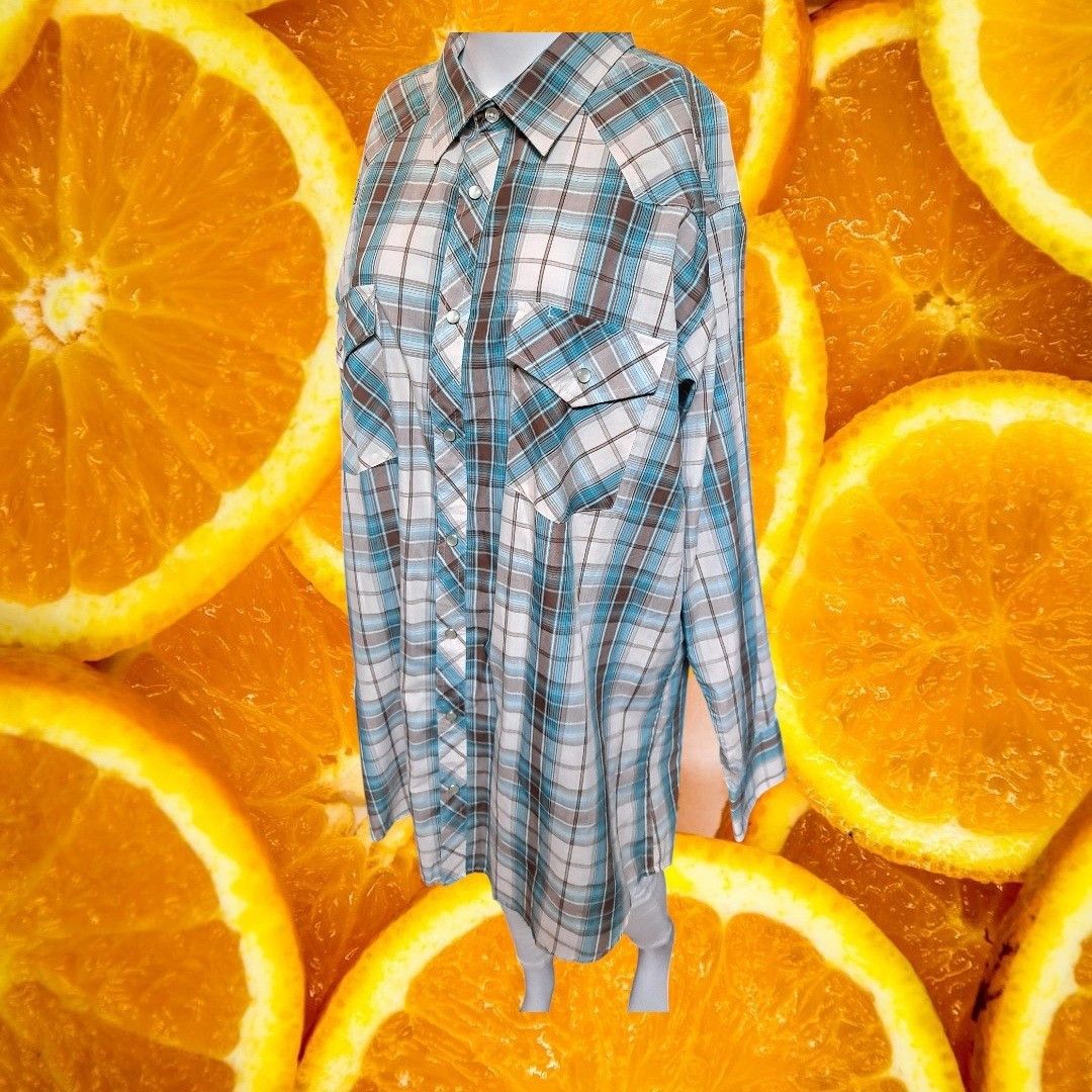 Other High Noon Plaid Western Shirt Pearl Snap Front Long Sleeve C Size US XL / EU 56 / 4 - 1 Thumbnail