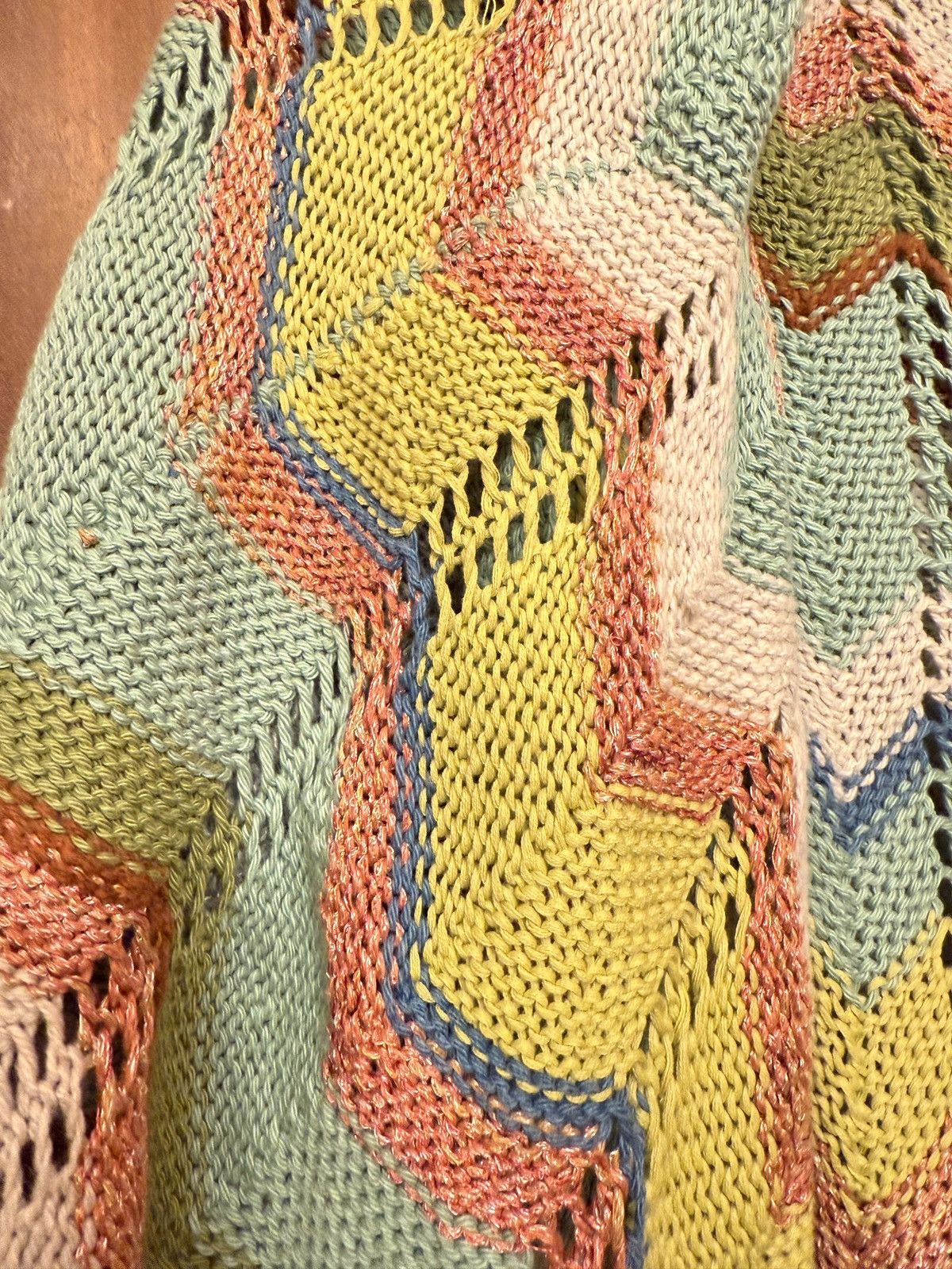Anthropologie Anthropologie Rosie Neira Crochet Chevron Sweater Wool Size XS / US 0-2 / IT 36-38 - 6 Thumbnail