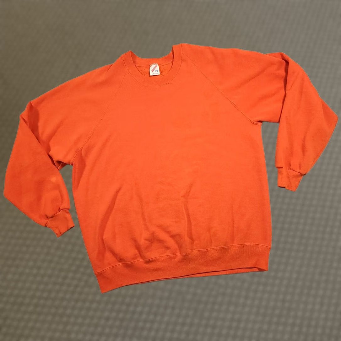 Jerzees VINTAGE JERZEES Orange Crewneck Sweatshirt Adult 2X Long Sleeve Sweatshirt Unisex Adults Mens Womens Orange Crewneck 2X Long Sleeve USA Pattern Solid Size US XXL / EU 58 / 5 - 1 Thumbnail