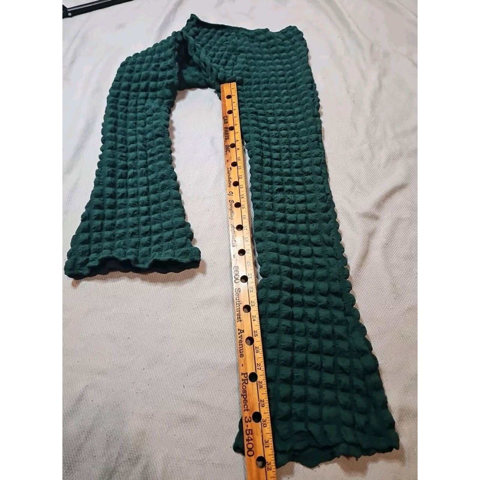 Shein SHEIN Pants Womens Size 4 Green Textured Stretch Ruched Pull On Flare Leg Shirt Size 27" / US 4 / IT 40 - 5 Thumbnail