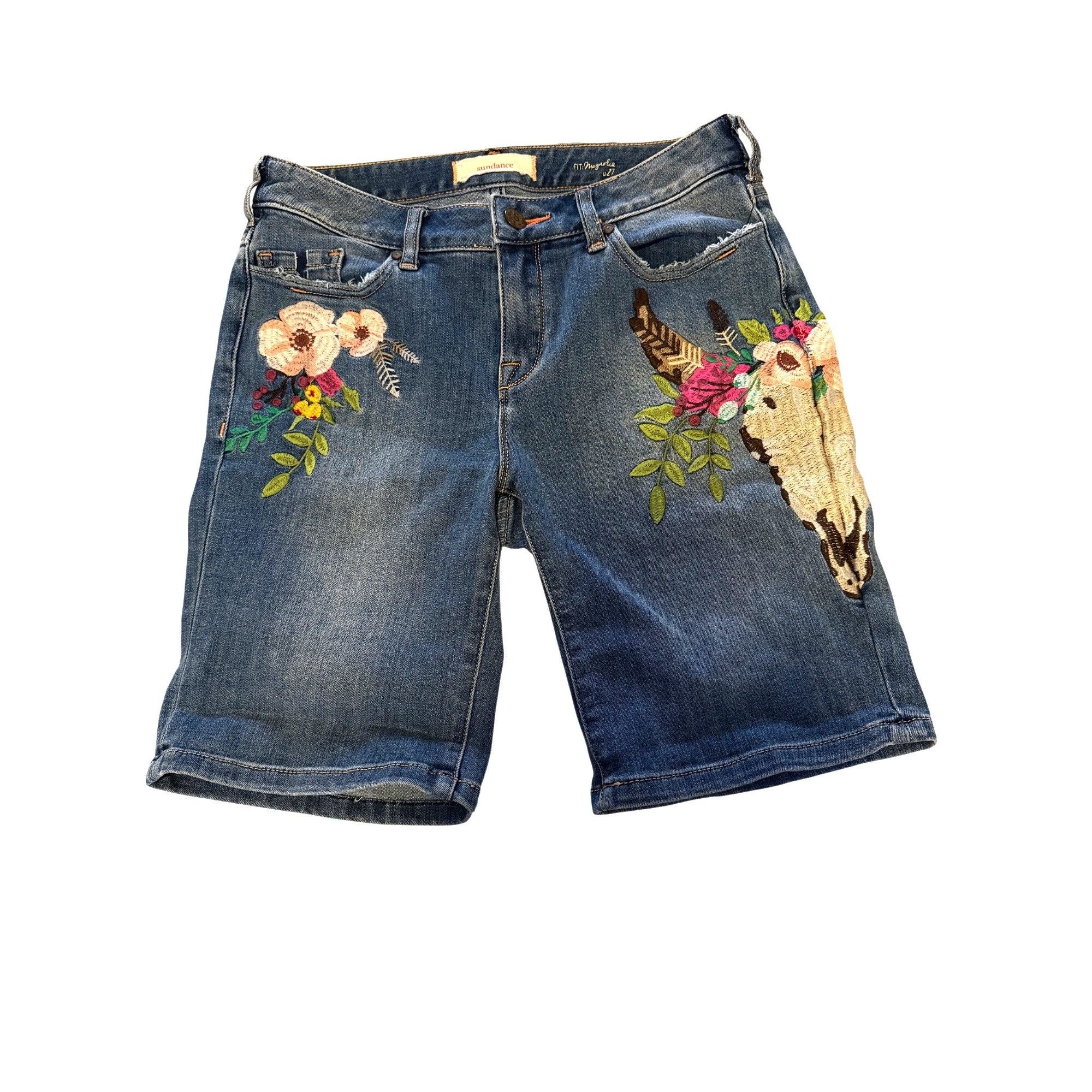 Other Sundance Shorts 27 Embroidered Denim Bermuda Western Rockabi Size 27" / US 4 / IT 40 - 18 Thumbnail