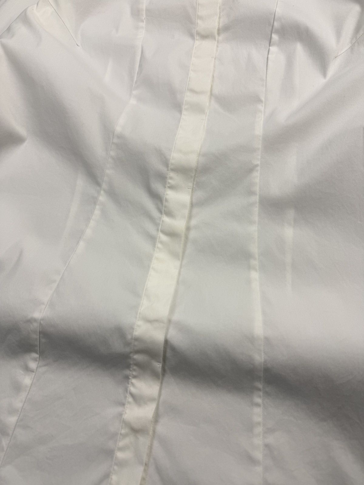Brunello Cucinelli Brunello Cucinelli Womens White Cotton Blend Shirt Silk Trim Size XL / US 12-14 / IT 48-50 - 13 Thumbnail