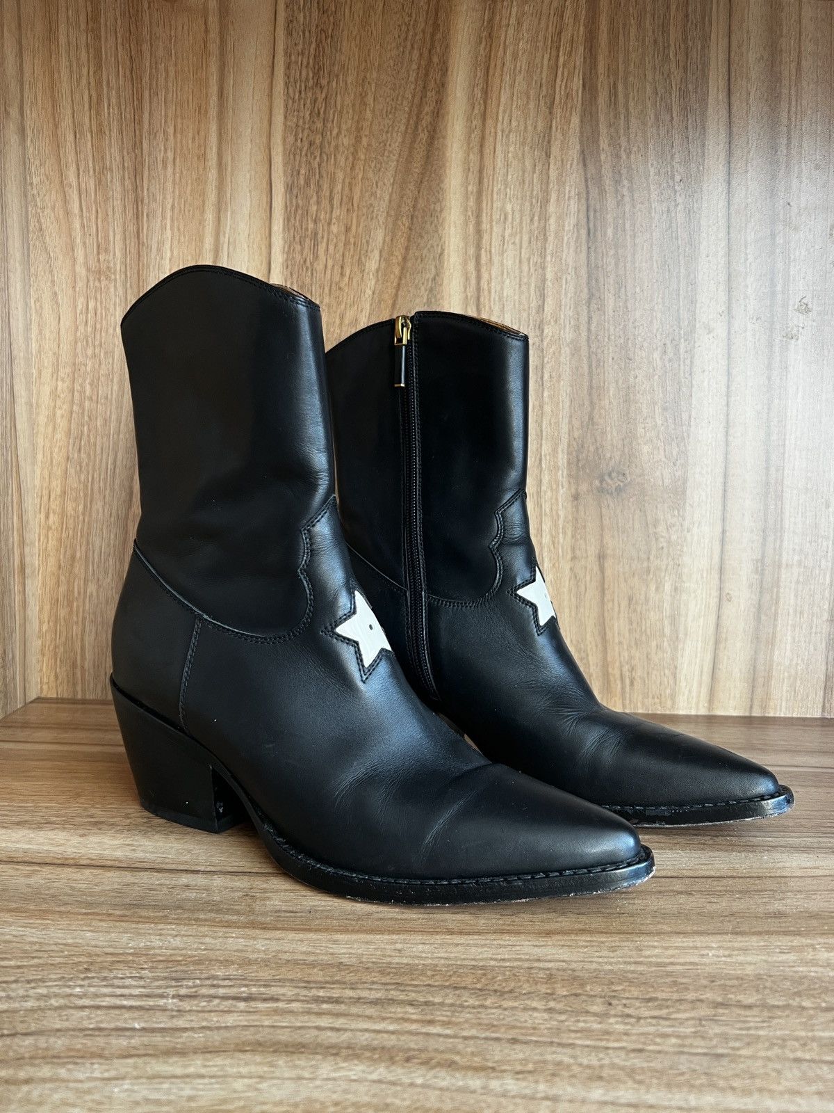 🔥🔥 Christian Dior Black Leather Cowboy Boots