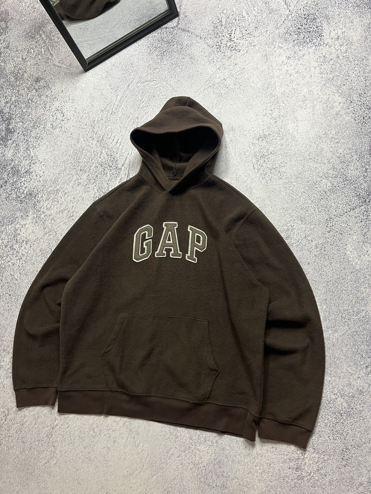 Gap Vintage Gap Spellout Logo Brown Boxy Hoodie Rare Streetwear Size US XL / EU 56 / 4 - 3 Thumbnail